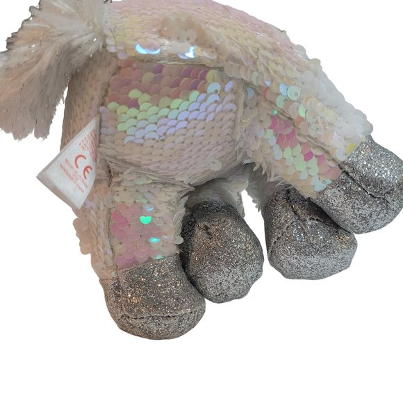Ty Flippables Unicorn Diamond EUC 10 Inches Tall White Pink Sequins - Picture 8 of 12
